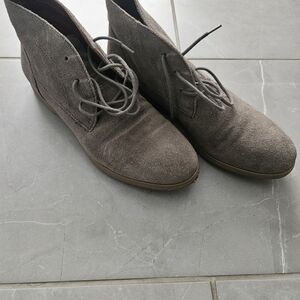 Franco Sarto Gray Suede Ankle Boots